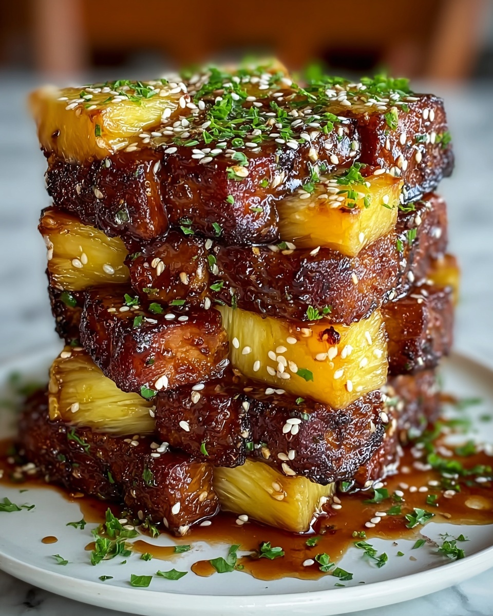 Teriyaki Beef & Pineapple Rice Stack Recipe - Recipe Image