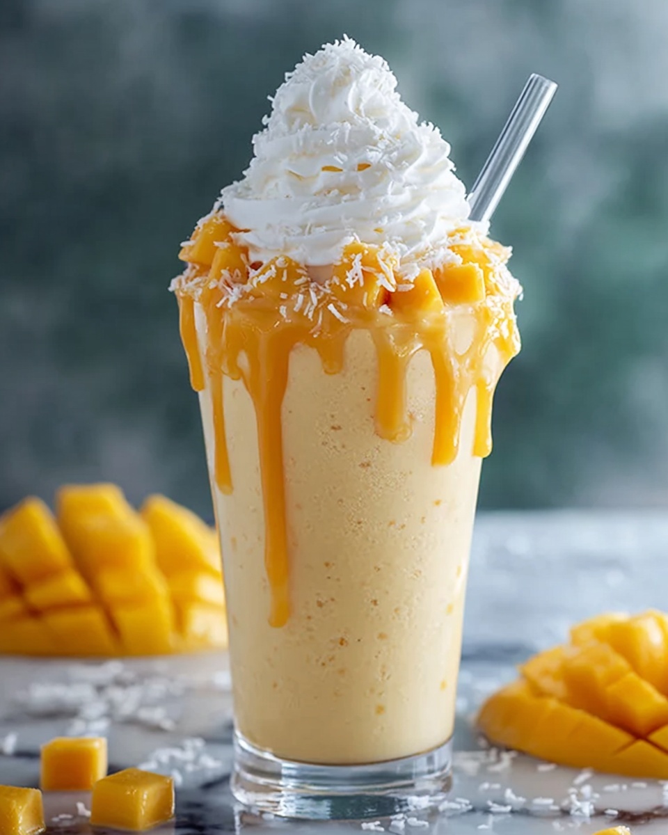 Summer Mango Coconut Float Milkshake Recipe - Recipe Image