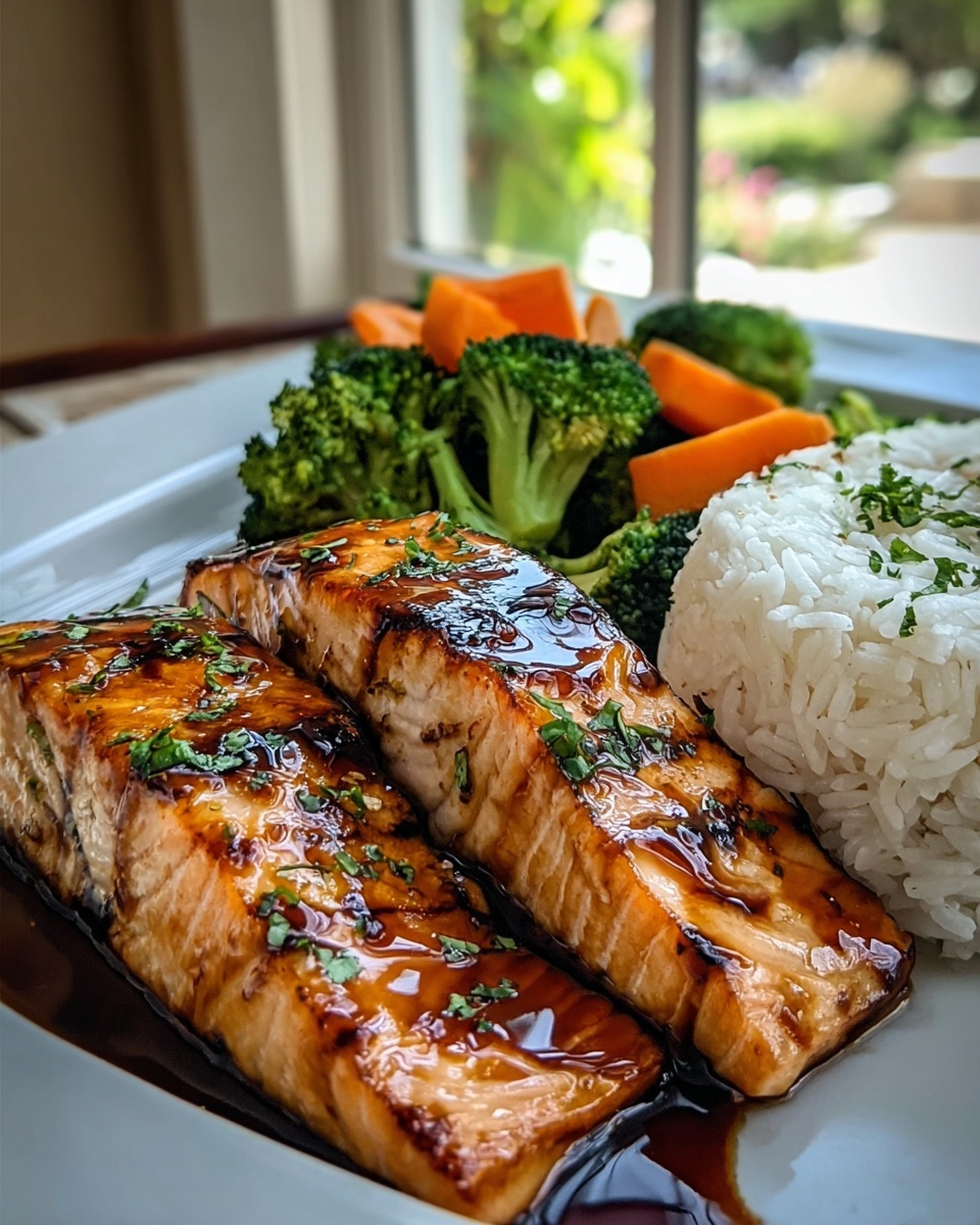 Salmon Teriyaki with Steamed Rice Recipe - Recipe Image