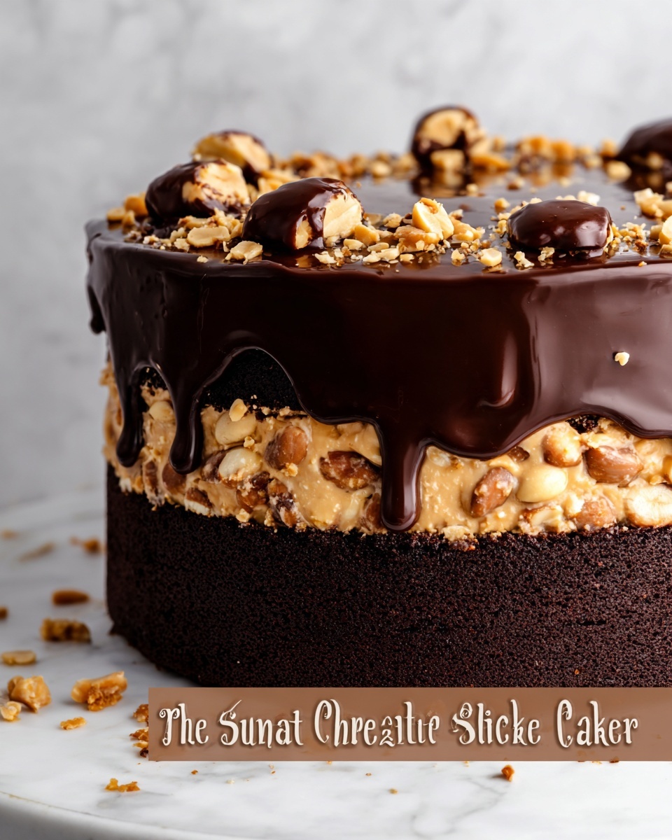Chocolate Snickers Cake with Peanut Caramel and Chocolate Ganache Recipe - Recipe Image