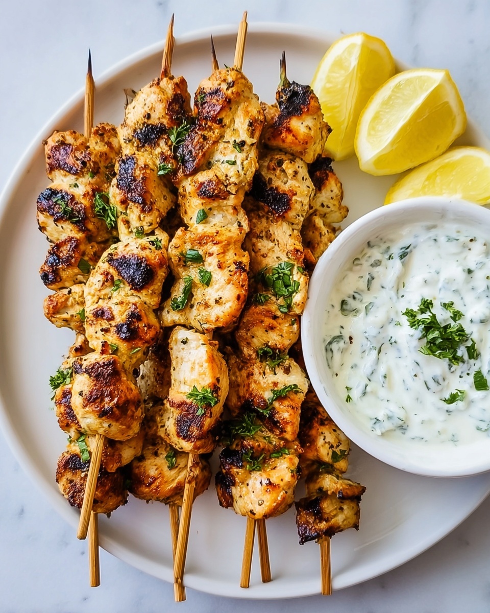 Simple Yogurt Marinated Grilled Chicken Skewers Recipe - Recipe Image