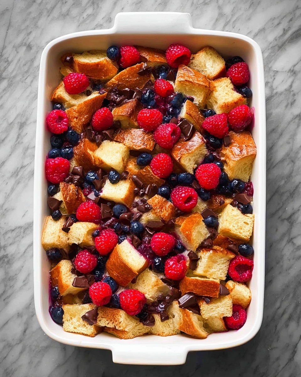 Chocolate and Berry Bread Pudding Recipe - Recipe Image