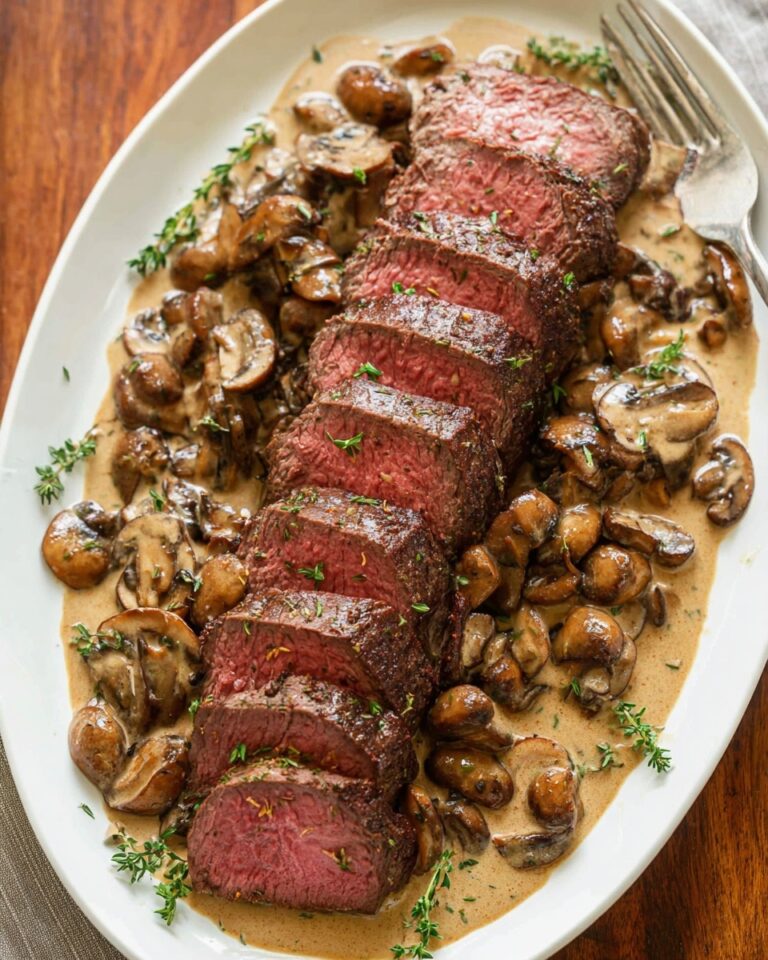 Beef Tenderloin with Mushroom Sauce Recipe