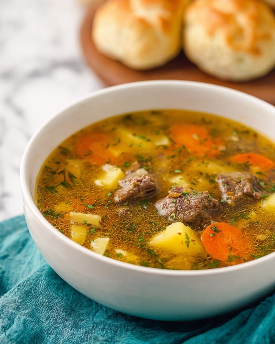 Beef, Barley and Pickle Soup (Rassolnik) Recipe - Recipe Image