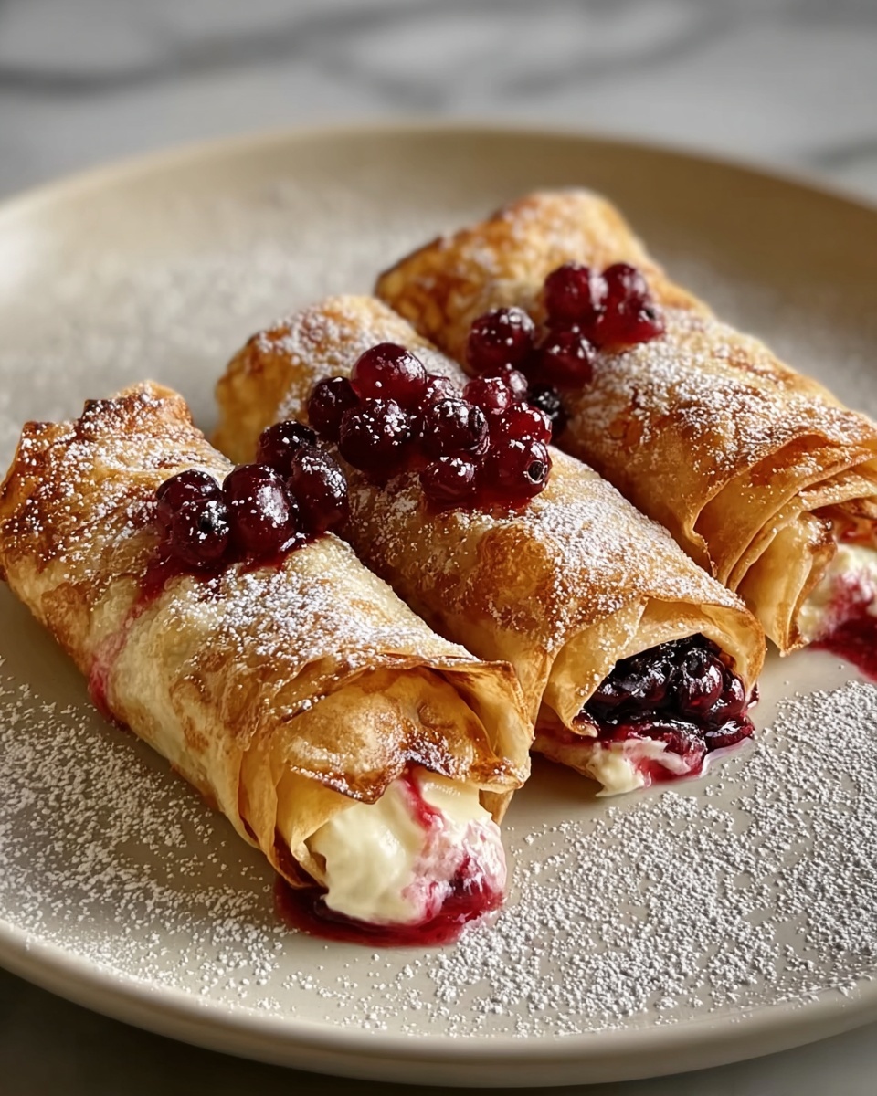 Crispy and Sweet: Cherry Cheesecake Egg Rolls Recipe - Recipe Image