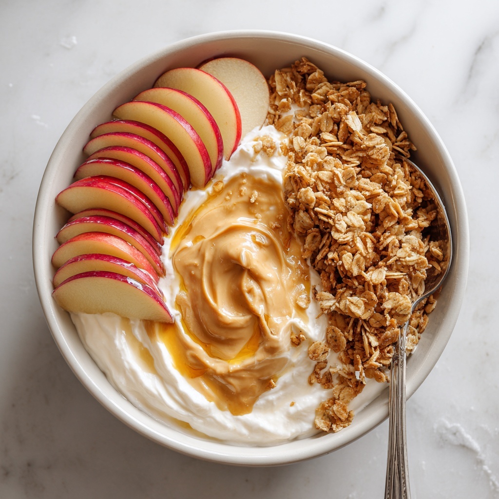Apple Cinnamon Yogurt Bowl with Peanut Butter and Granola Recipe - Recipe Image