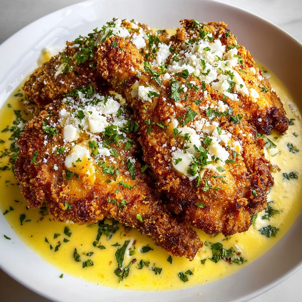 Crispy Parmesan Chicken with Rich Garlic Sauce Recipe - Recipe Image