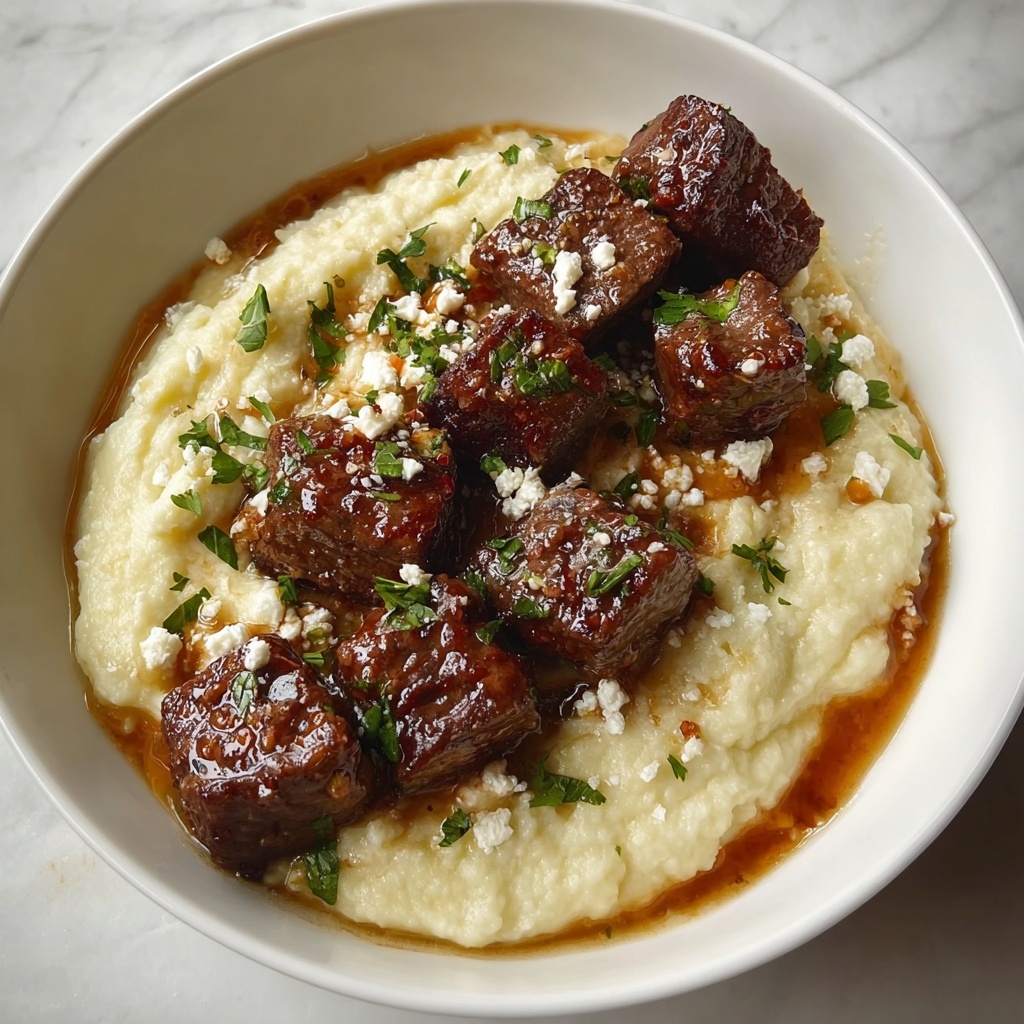 Garlic Parmesan Steak Bites with Creamy Mashed Potatoes Recipe - Recipe Image