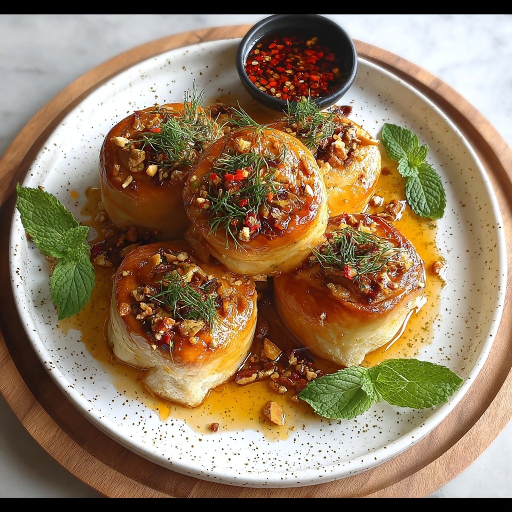 Oven Fried Feta Rolls with Chili Honey Recipe - Recipe Image