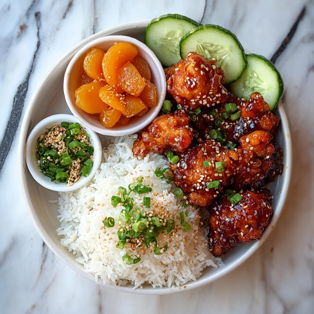 Sticky Korean Fried Chicken and Rice Bowls Recipe - Recipe Image