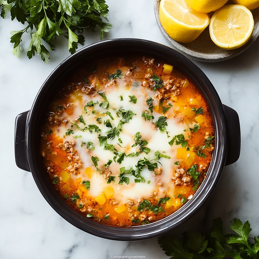 Crock Pot Cheesy Lasagna Soup Recipe - Recipe Image
