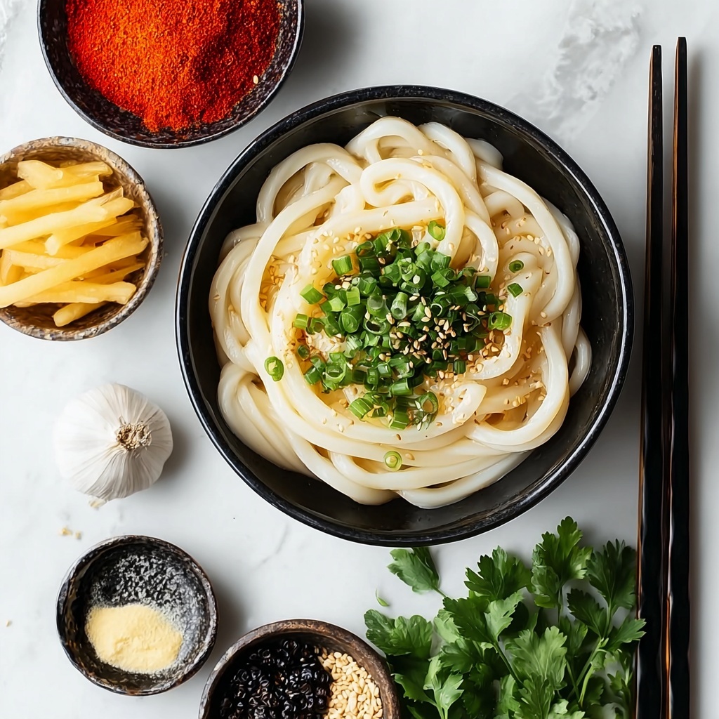Vegan Garlic Udon Noodles Recipe - Recipe Image