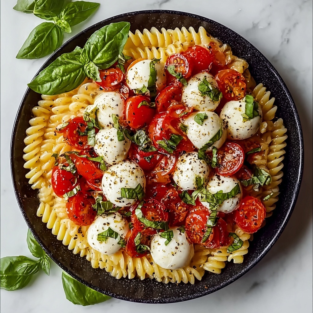Creamy Caprese Pasta Salad Recipe - Recipe Image