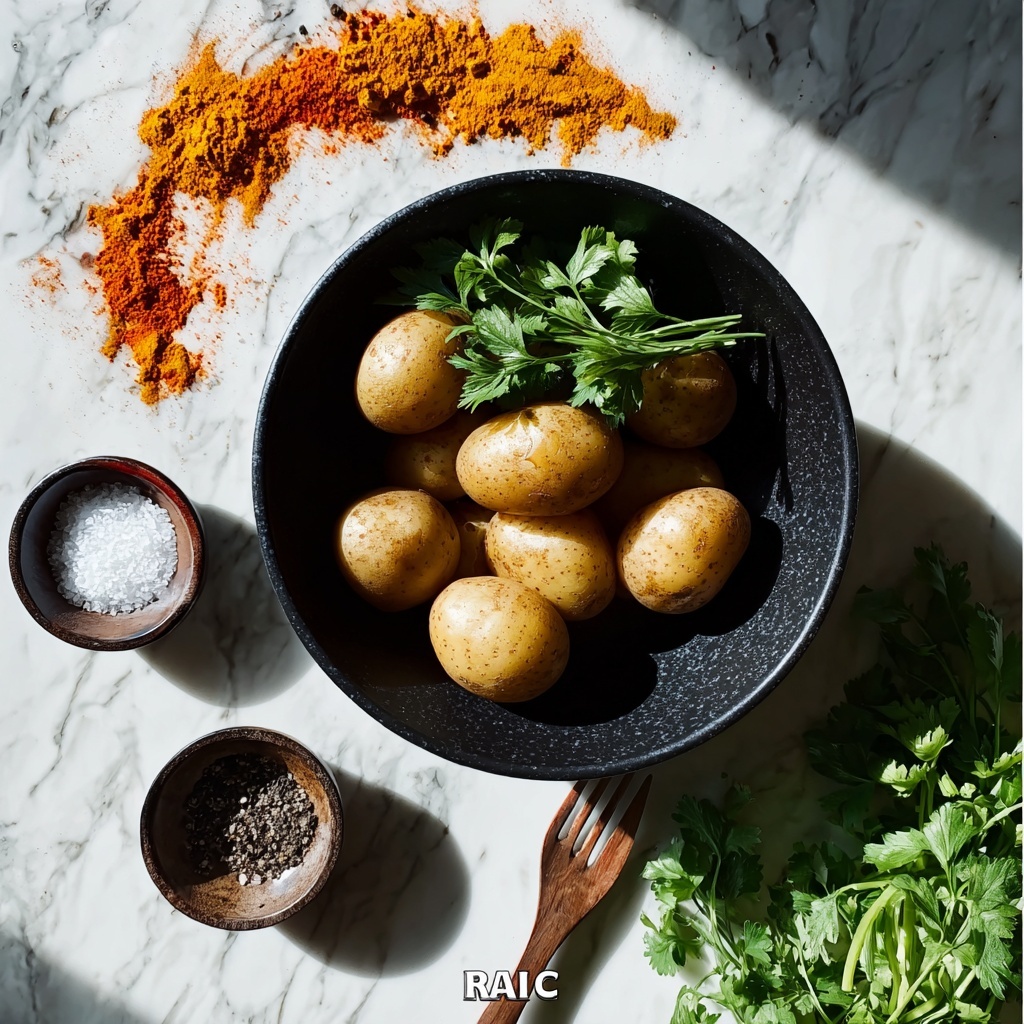 Harissa Roasted Potatoes with Lemon and Parsley Recipe - Recipe Image