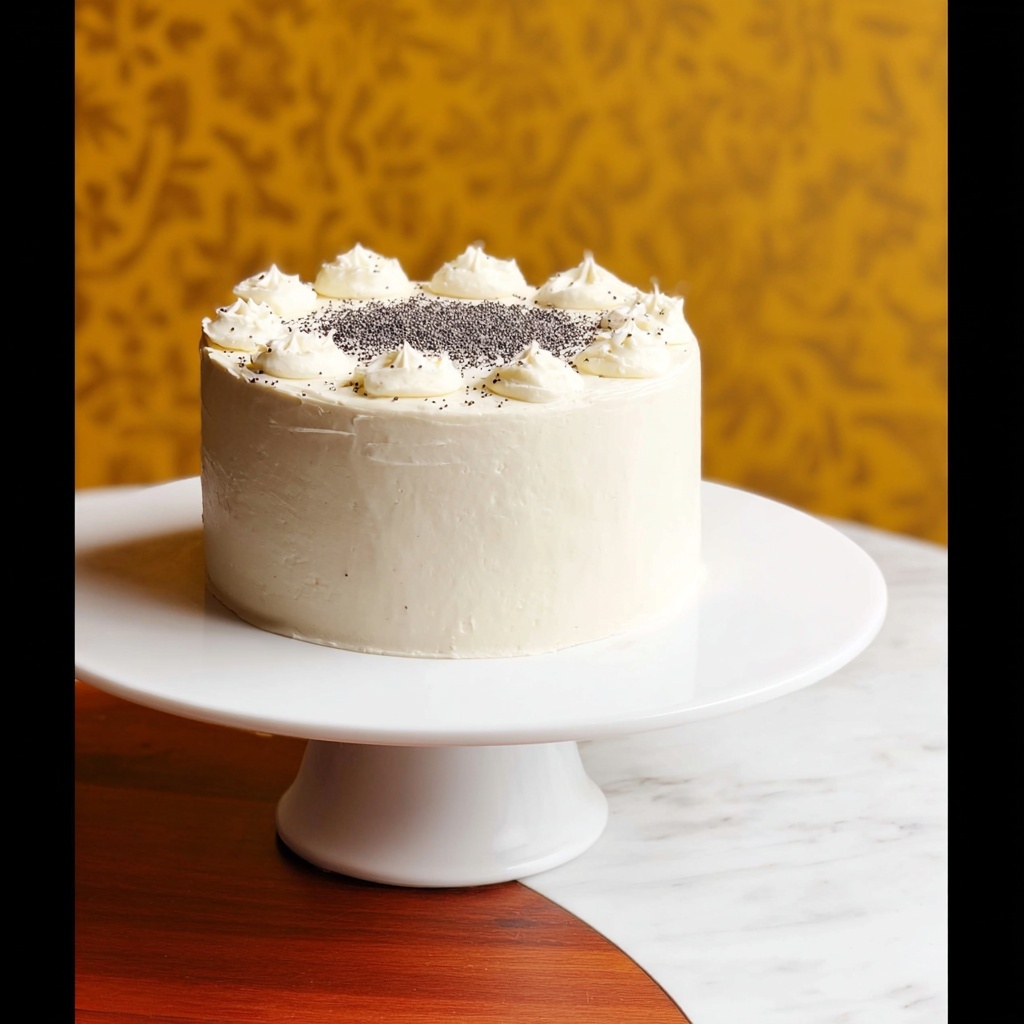 Spiced Poppyseed Cake with Almond Buttercream Frosting Recipe - Recipe Image