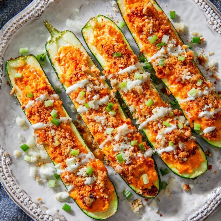 Buffalo Chicken Zucchini Boats Recipe