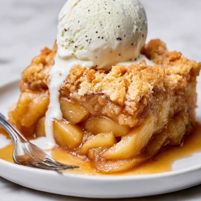 Easy Apple Cobbler with Crispy Top and Vanilla Ice Cream Recipe
