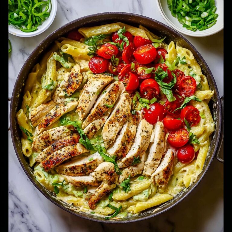 30 Minute Pesto Penne with Chicken and Cherry Tomatoes Recipe