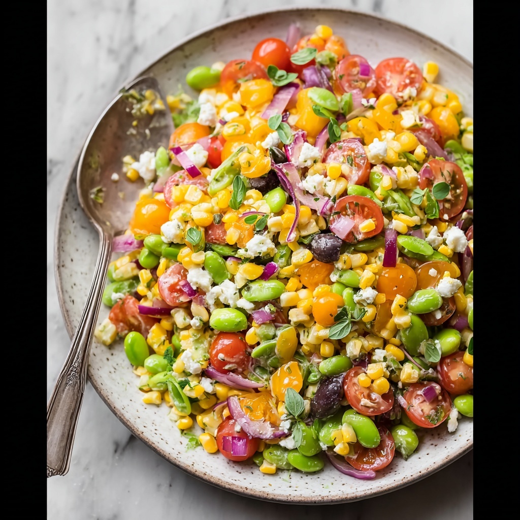 Peruvian Chopped Corn and Lima Bean Salad with Feta and Fresh Herbs Recipe - Recipe Image