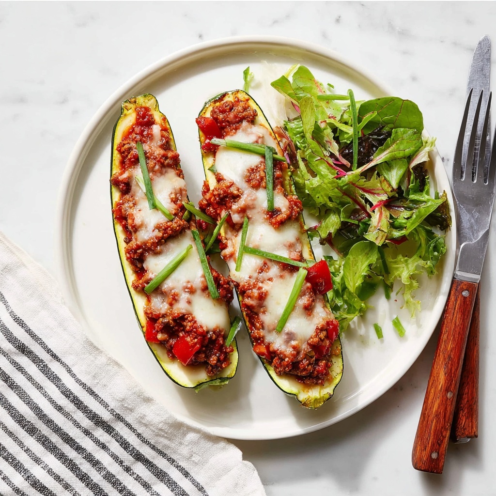 Stuffed Zucchini Boats with Italian Sausage, Basil, and Cheese Recipe - Recipe Image