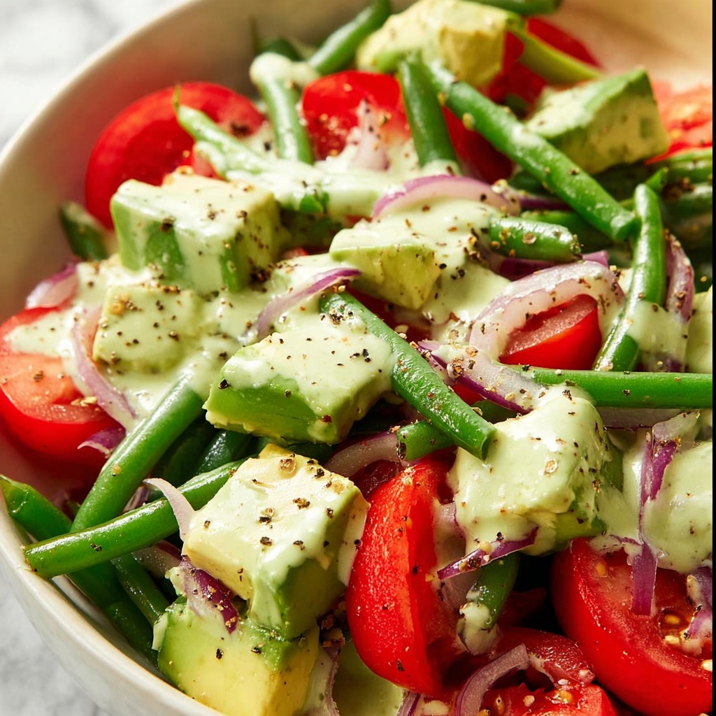 Green Bean Avocado Salad with Creamy Avocado Dressing Recipe - Recipe Image