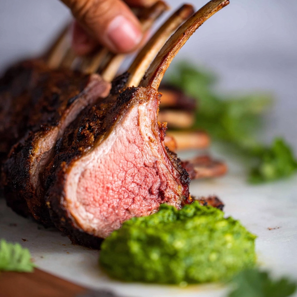 Rack of Lamb with Rosemary Garlic Marinade and Salsa Verde Recipe - Recipe Image