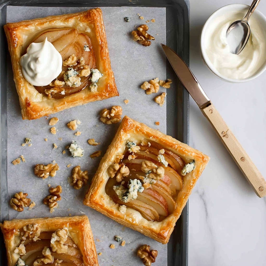 Caramelized Pears and Blue Cheese Tarts Recipe - Recipe Image