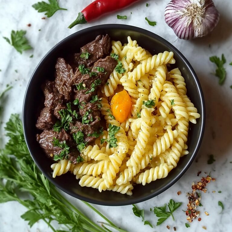 Garlic Beef Pasta Recipe