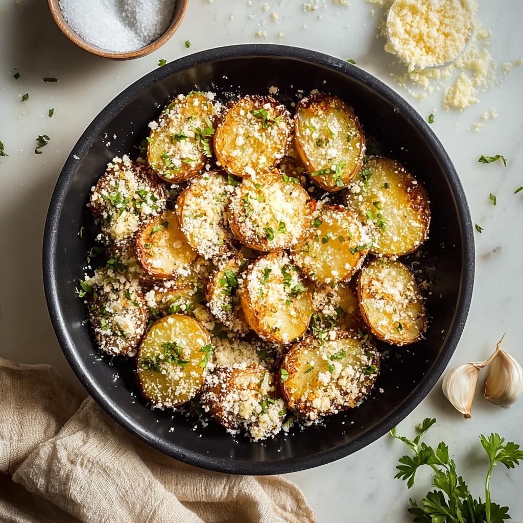 Crispy Garlic Parmesan Crusted Potatoes Recipe - Recipe Image