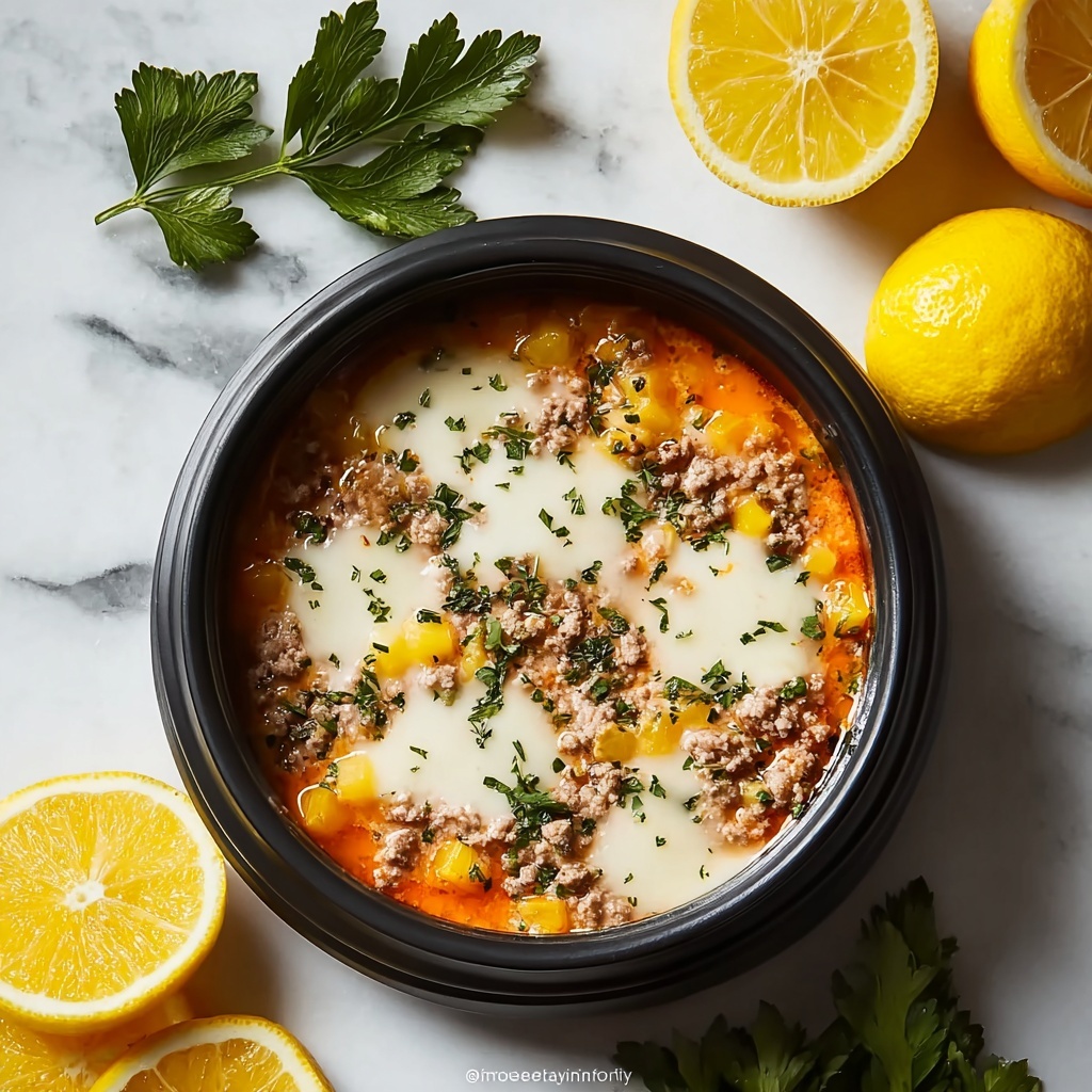 Crock Pot Cheesy Lasagna Soup Recipe - Recipe Image