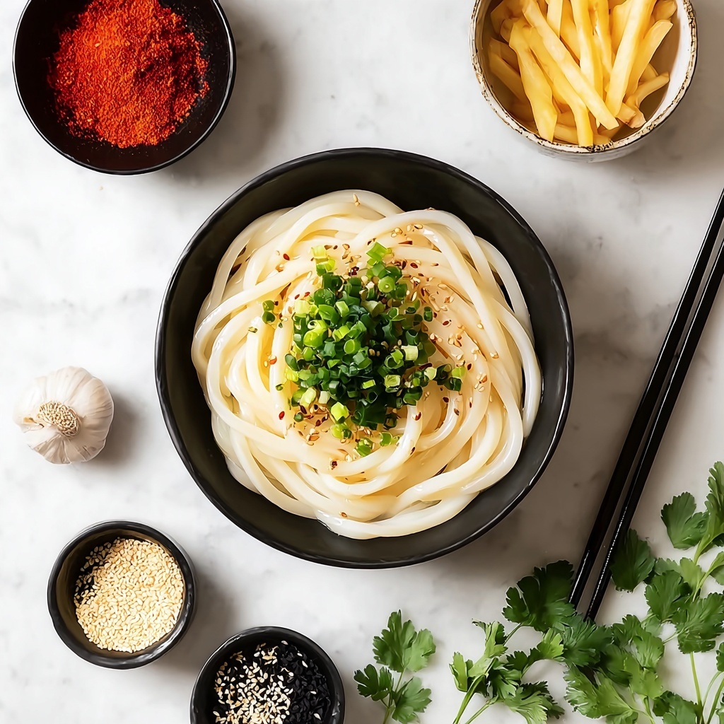 Vegan Garlic Udon Noodles Recipe - Recipe Image