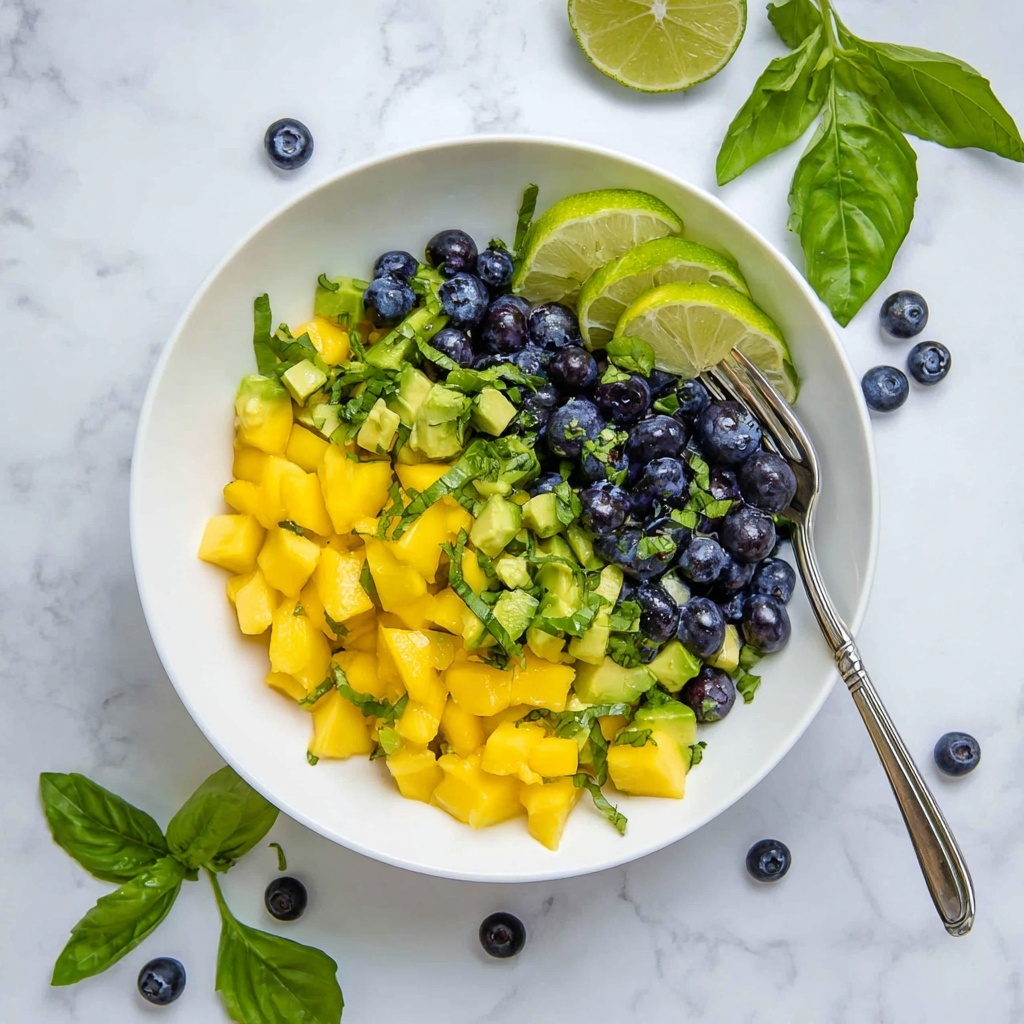 Mango Avocado Salad with Blueberries and Fresh Herbs Recipe - Recipe Image