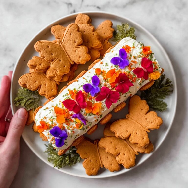Edible Flower Cheese Log Recipe