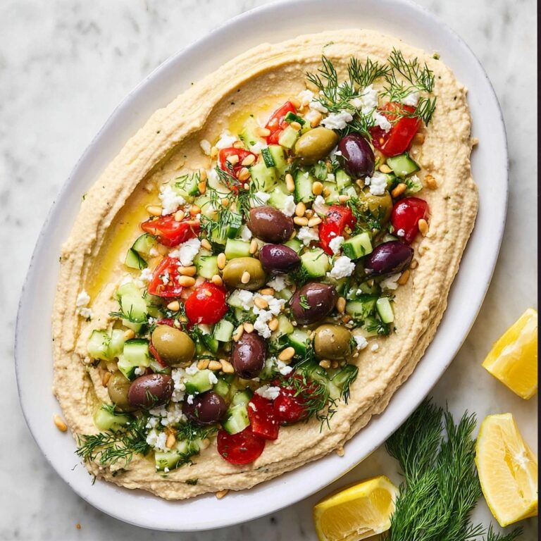 Loaded Hummus with Fresh Veggies, Feta, and Pine Nuts Recipe