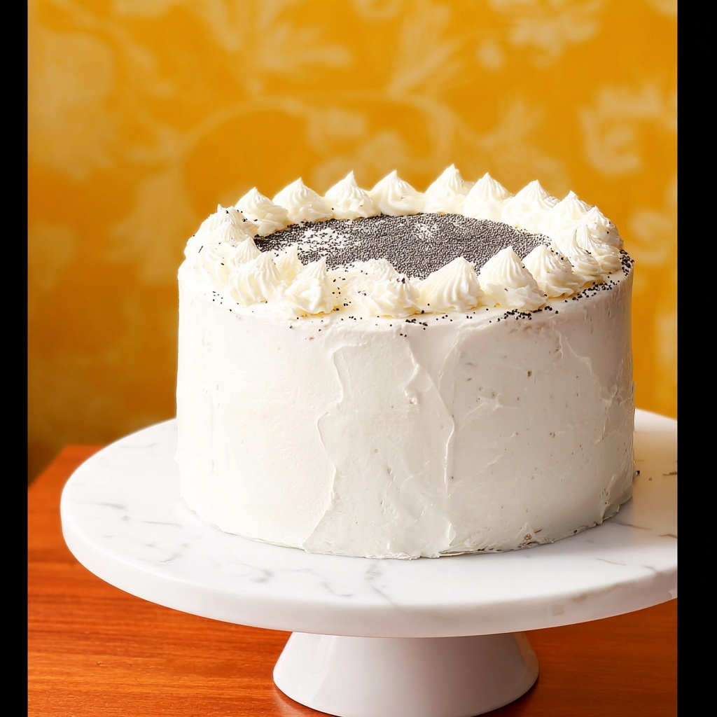 Spiced Poppyseed Cake with Almond Buttercream Frosting Recipe - Recipe Image