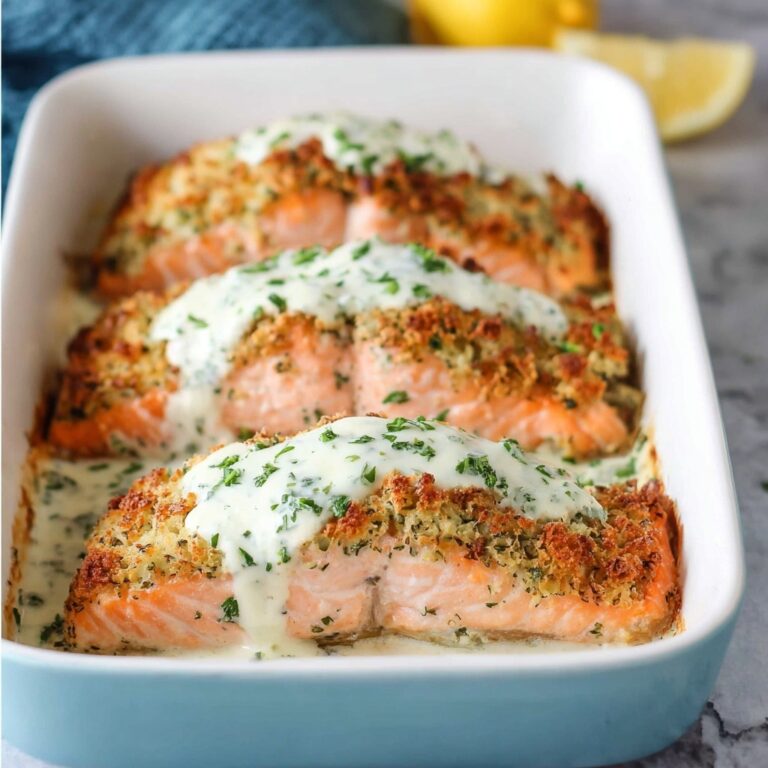 Parmesan Crusted Salmon with White Wine Dijon Cream Sauce Recipe