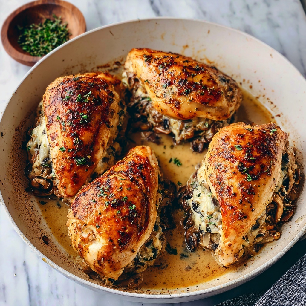Mushroom Stuffed Chicken Breast Recipe - Recipe Image