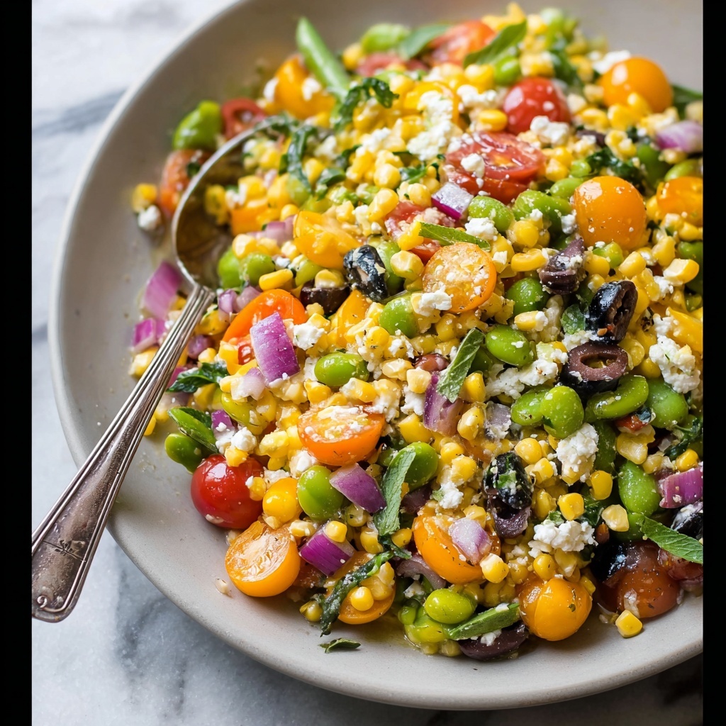 Peruvian Chopped Corn and Lima Bean Salad with Feta and Fresh Herbs Recipe - Recipe Image