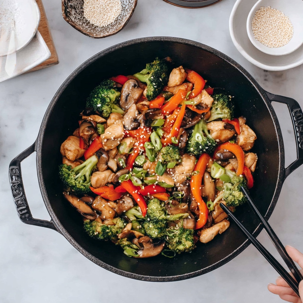 Chicken Stir Fry with Vegetables and Sesame-Ginger Sauce Recipe - Recipe Image