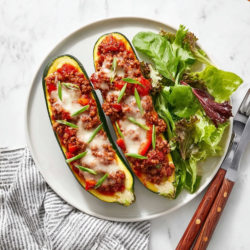Stuffed Zucchini Boats with Italian Sausage, Basil, and Cheese Recipe - Recipe Image