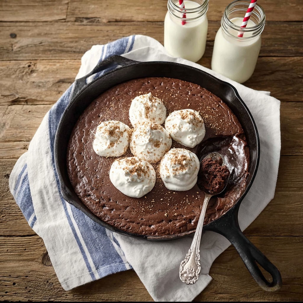Gooey Texas Chocolate Sheet Cake Skillet Recipe - Recipe Image