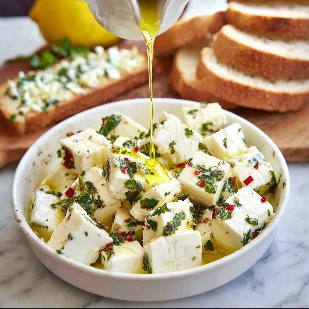 Feta Marinated with Herbs and Chilli Recipe - Recipe Image