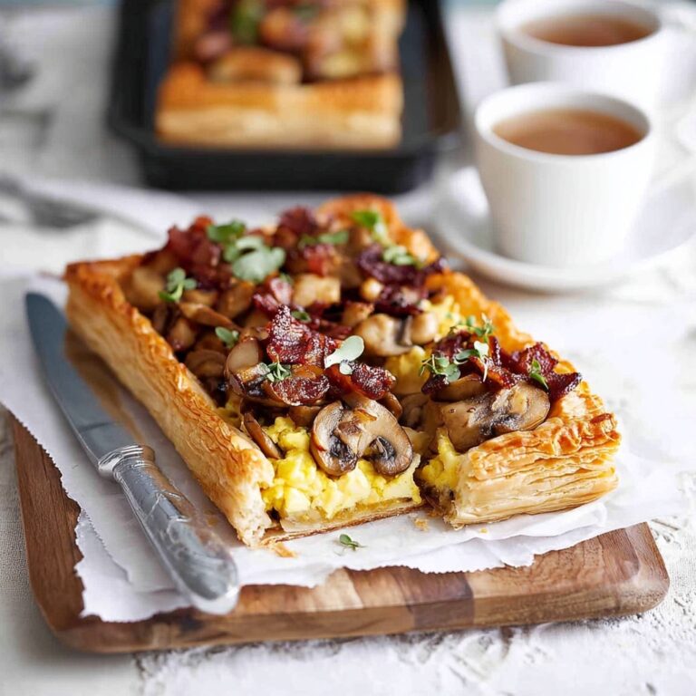 Bacon, Egg and Mushroom Tart (Puff Pastry) Recipe