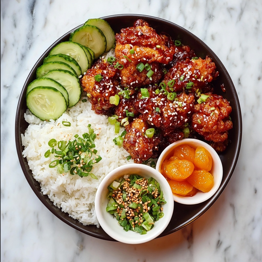 Sticky Korean Fried Chicken and Rice Bowls Recipe - Recipe Image