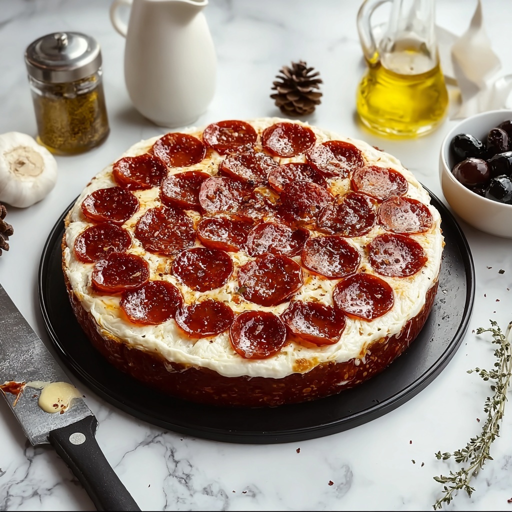 Pepperoni Pizza Layer Cake Recipe - Recipe Image