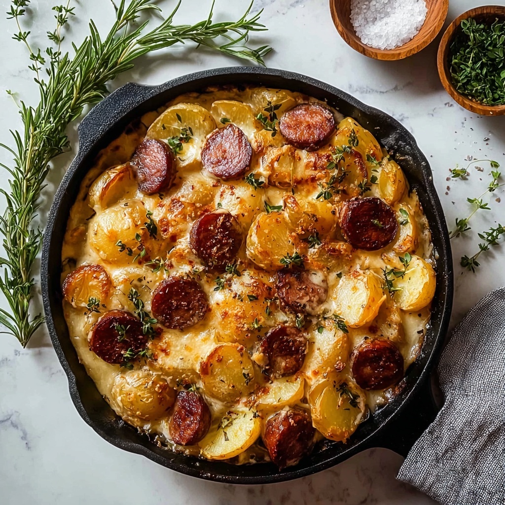 Cheesy Ranch Potatoes with Smoked Sausage Recipe - Recipe Image