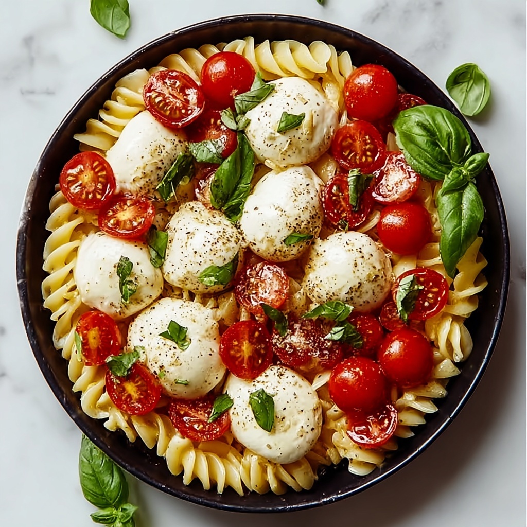 Creamy Caprese Pasta Salad Recipe - Recipe Image