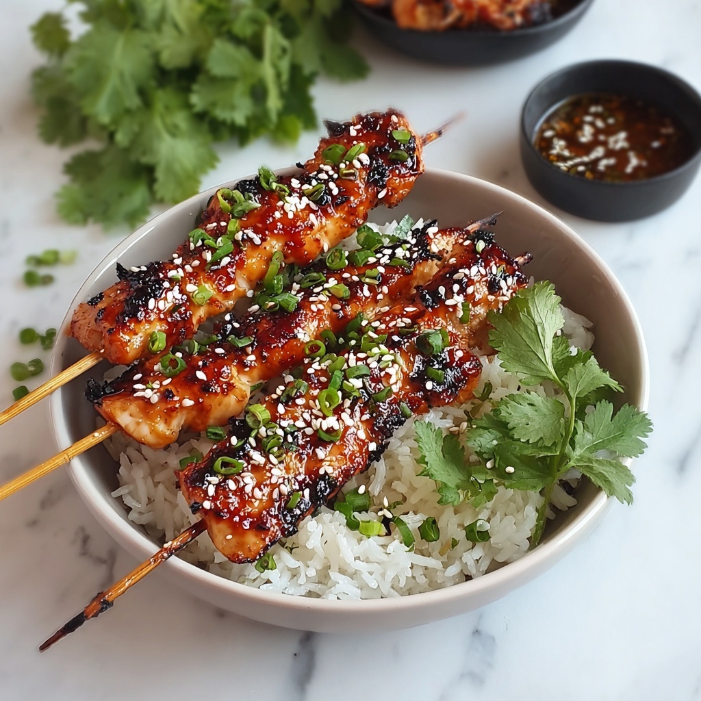 Sticky Korean Chicken Skewers Recipe - Recipe Image