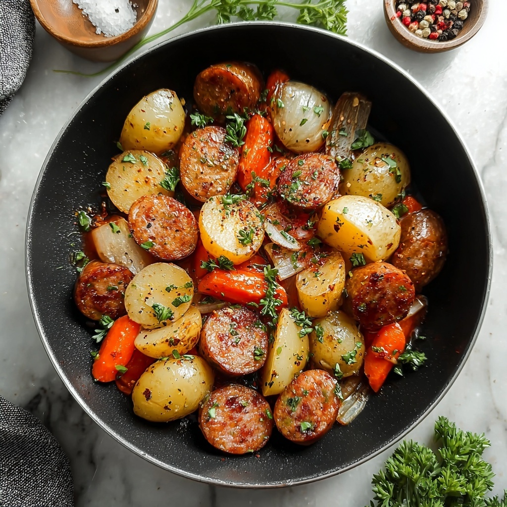 Smoked Sausage and Roasted Potatoes Sheet Pan Dinner Recipe - Recipe Image