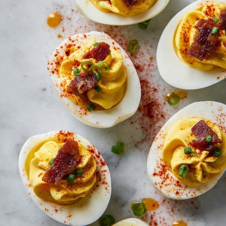 Dijon Deviled Eggs with Maple Candied Bacon Recipe